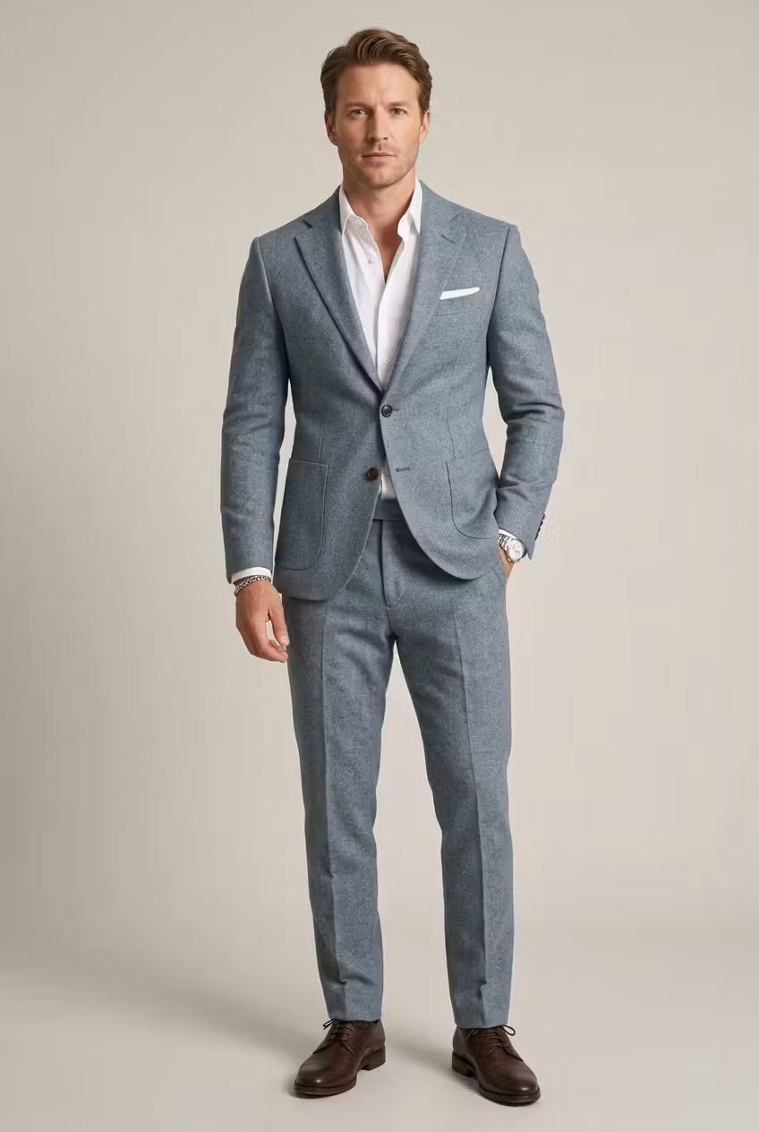 Heren Slim-Fit Nylon Two-Piece Set Pak - Light Blue