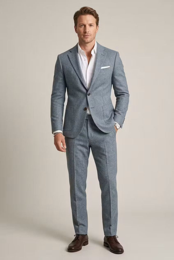 Heren Slim-Fit Nylon Two-Piece Set Pak - Light Blue