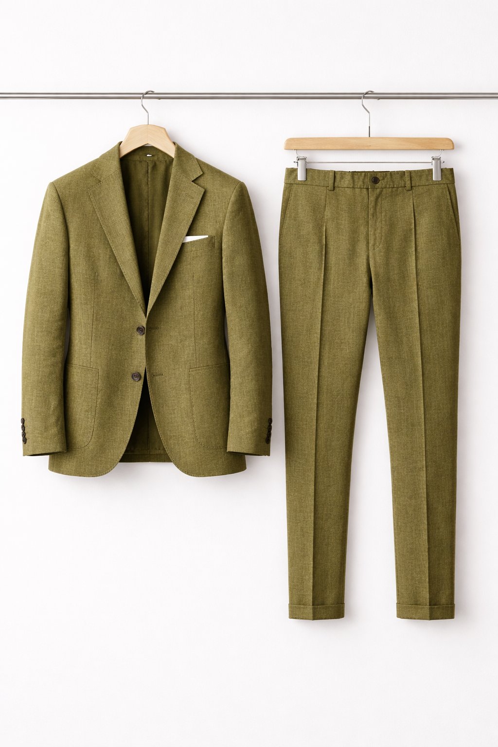Heren Slim-Fit Nylon Two-Piece Set Pak - Olive Green