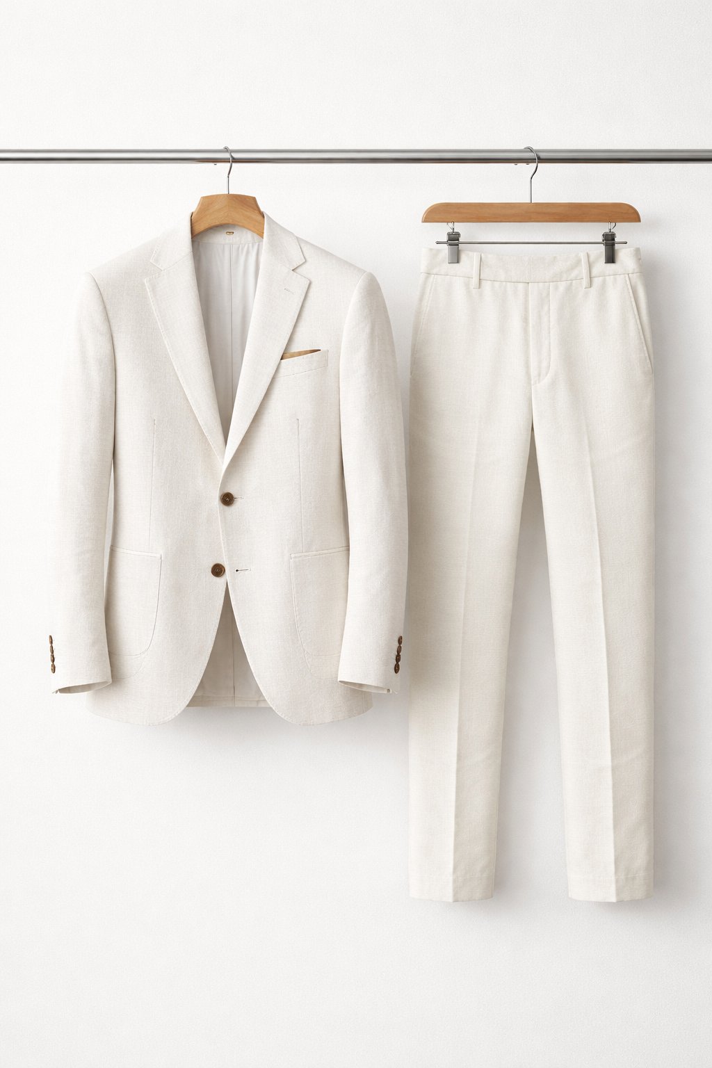 Heren Slim-Fit Nylon Two-Piece Set Pak - White