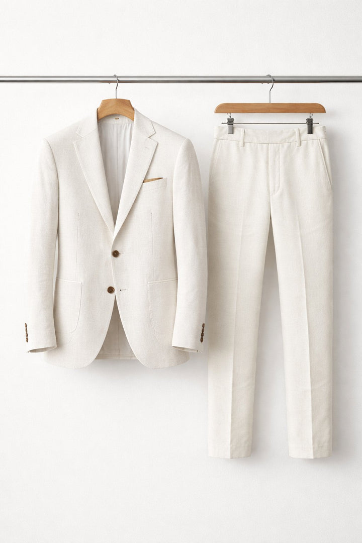 Heren Slim-Fit Nylon Two-Piece Set Pak - White