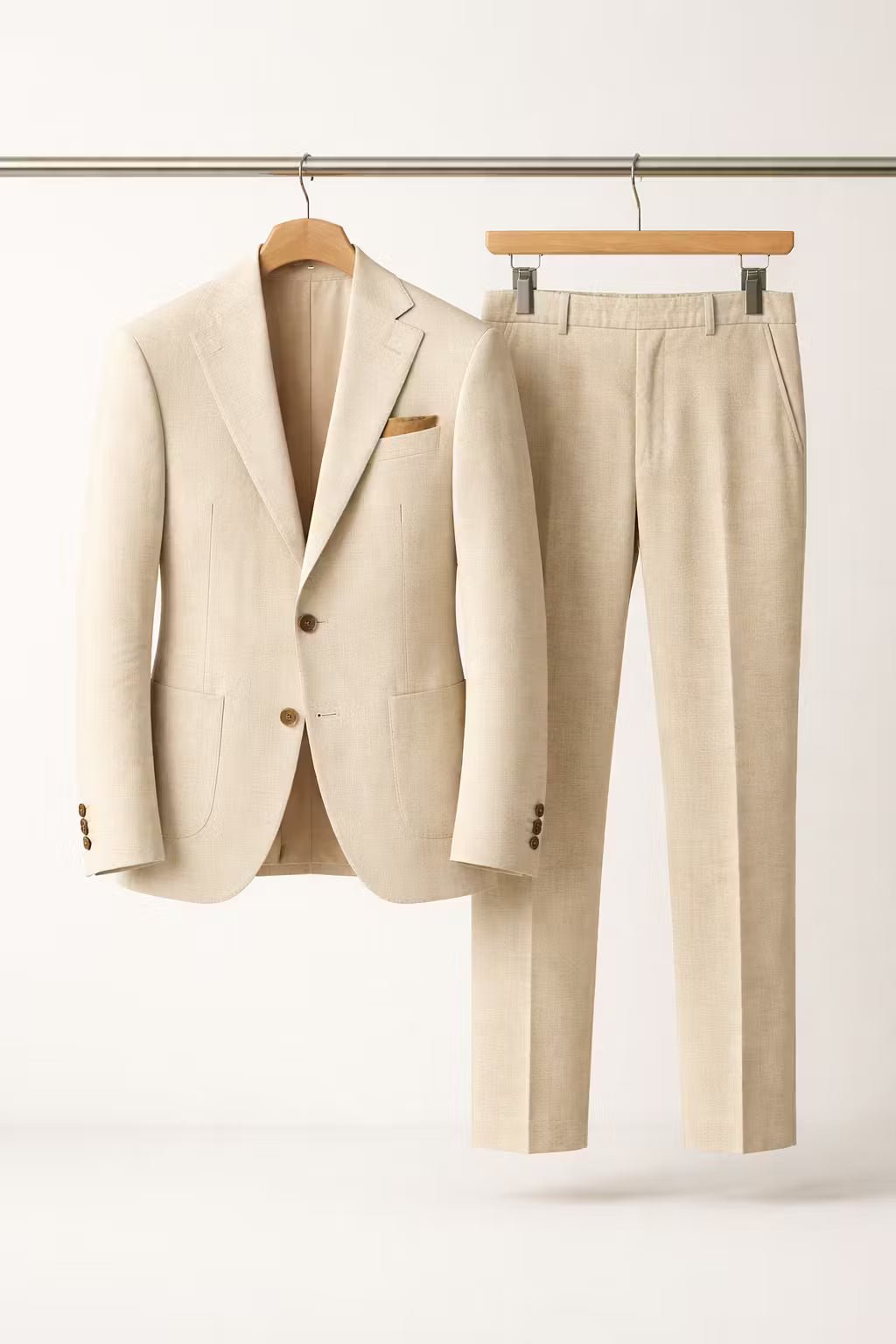 Heren Slim-Fit Nylon Two-Piece Set Pak - Beige