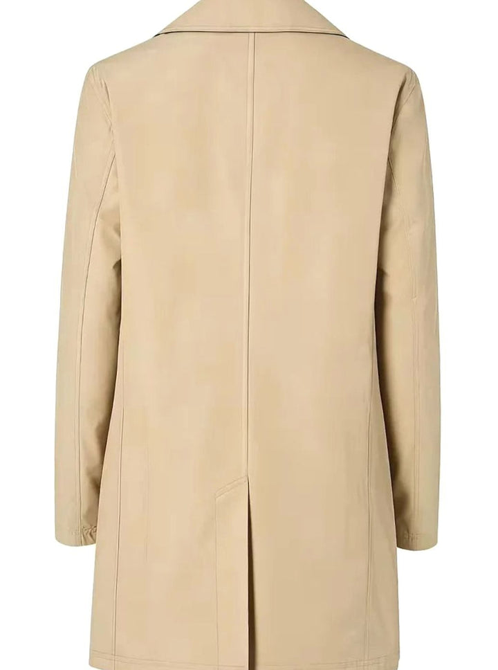 Heren Slim Fit Single-Breasted Trenchcoat met Zakdetails