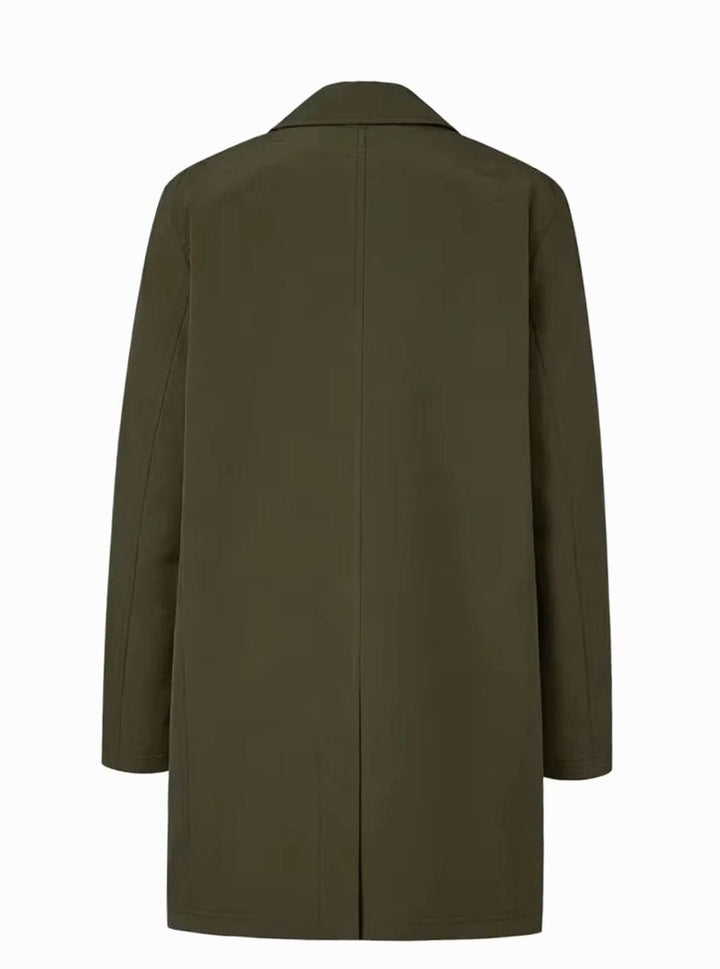 Heren Slim Fit Single-Breasted Trenchcoat met Zakdetails
