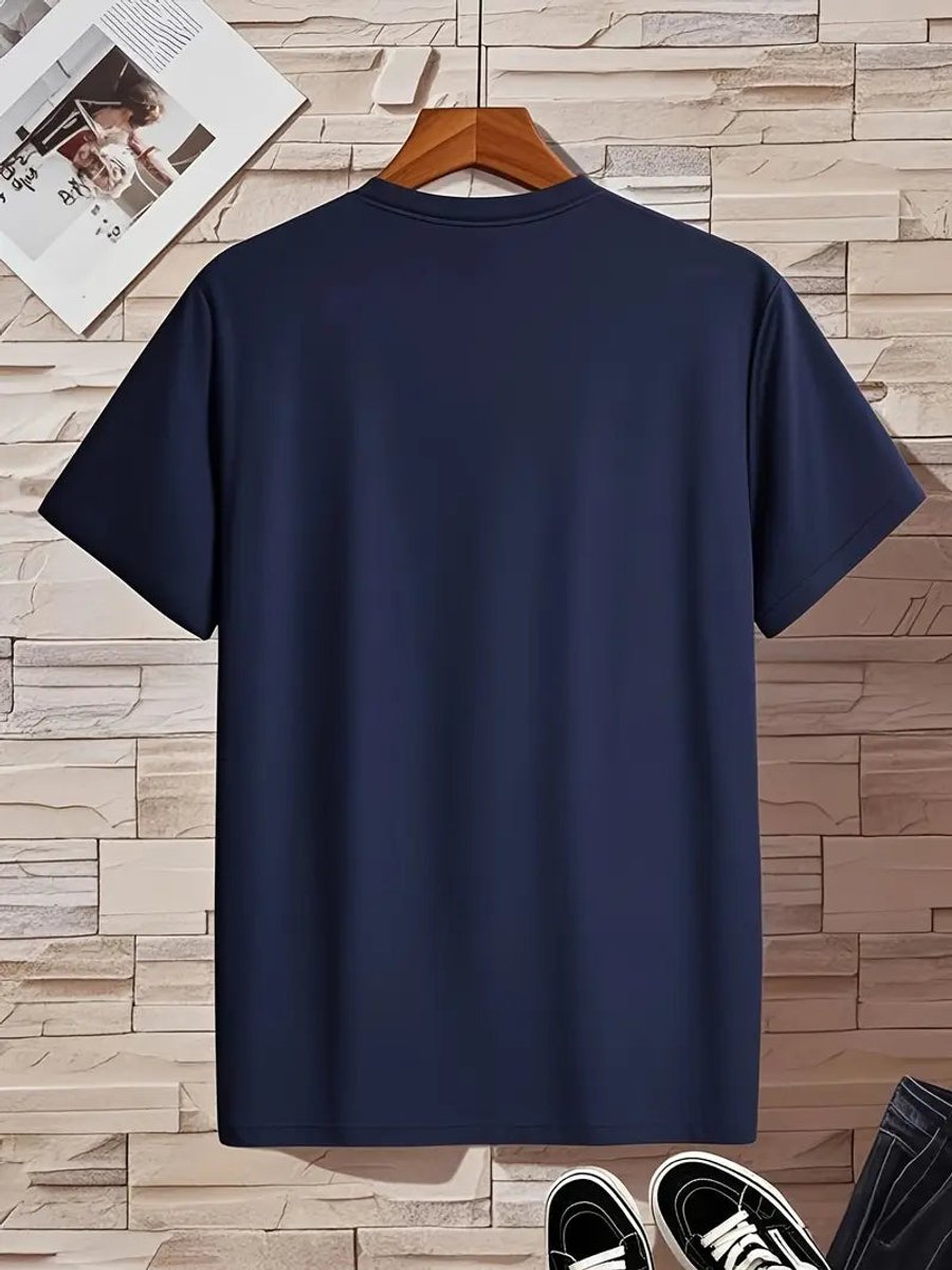 Heren Slim-Fit V-hals Katoenen Korte Mouw T-shirt