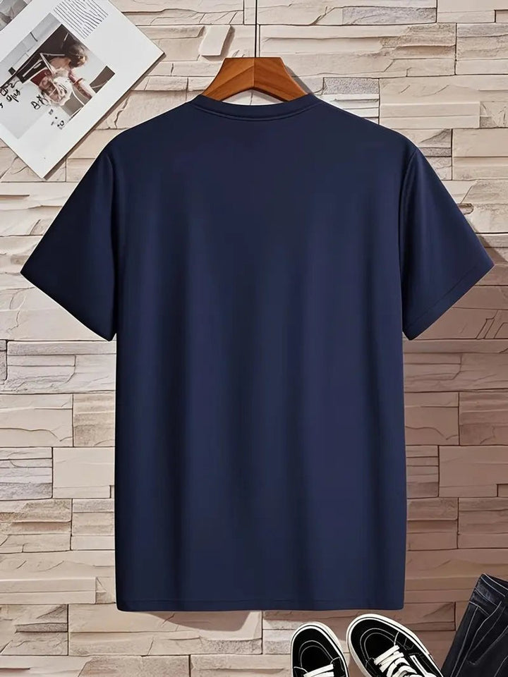 Heren Slim-Fit V-hals Katoenen Korte Mouw T-shirt