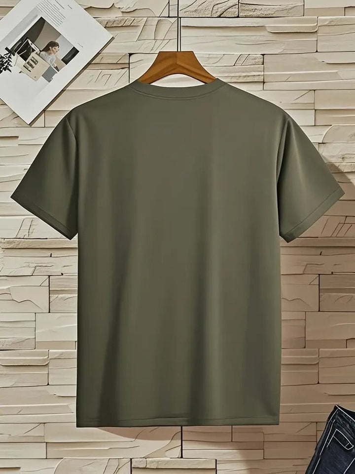 Heren Slim-Fit V-hals Katoenen Korte Mouw T-shirt