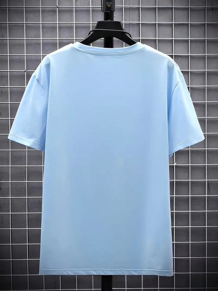 Heren Slim-Fit V-hals Katoenen Korte Mouw T-shirt