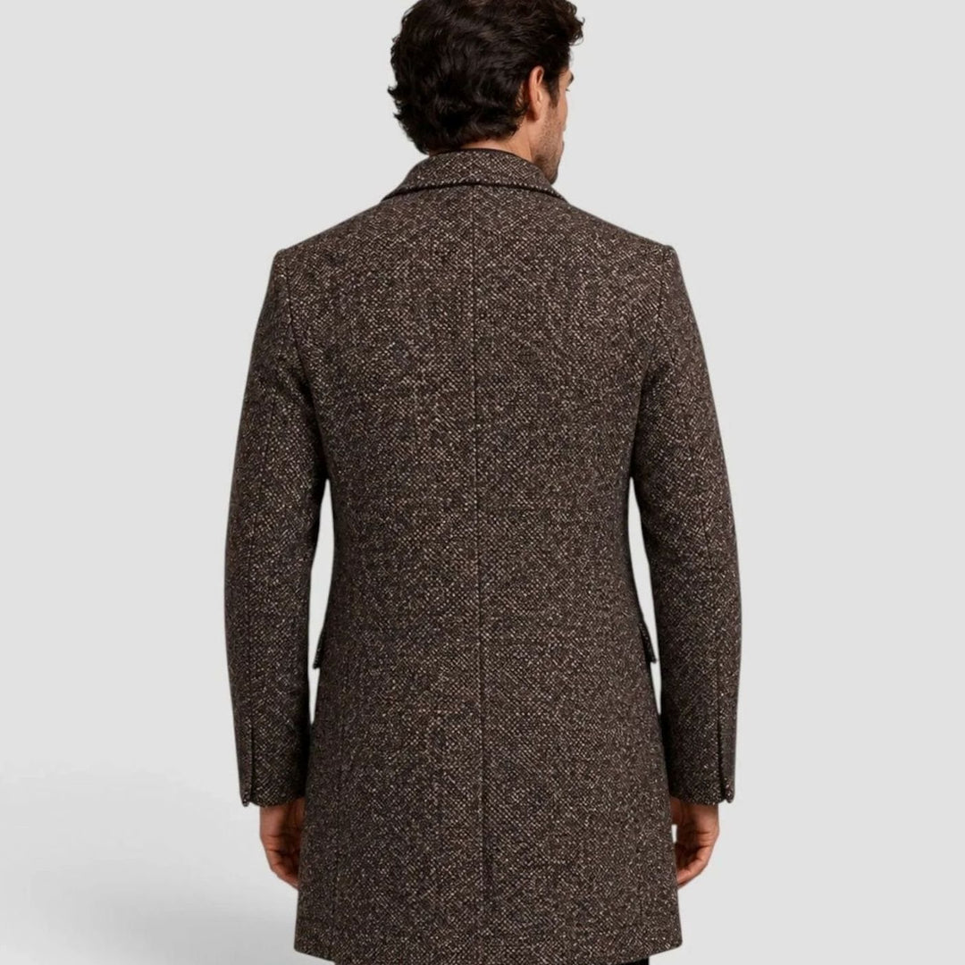 Heren Slim-Fit Wollen Jas Single-Breasted Overjas