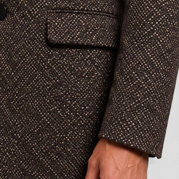 Heren Slim-Fit Wollen Jas Single-Breasted Overjas