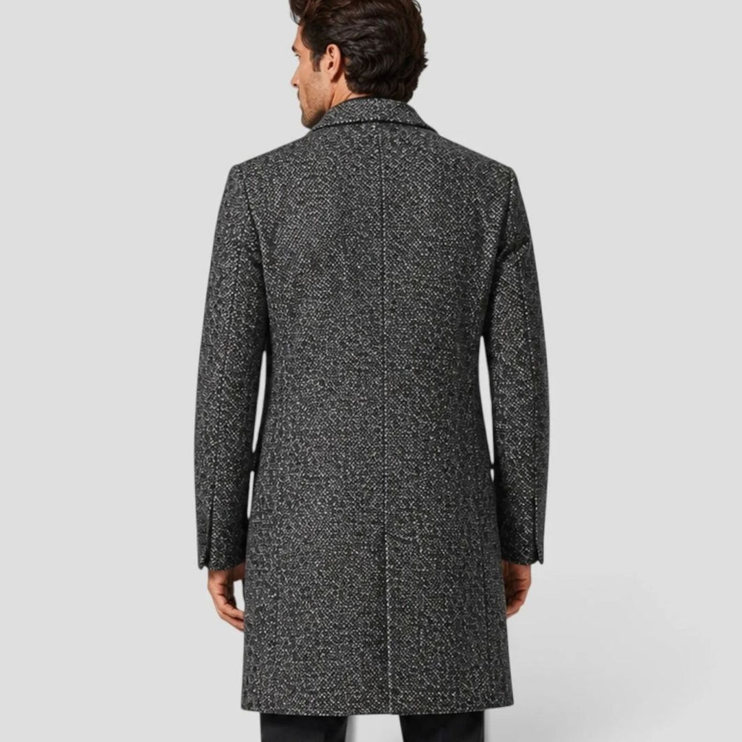 Heren Slim-Fit Wollen Jas Single-Breasted Overjas