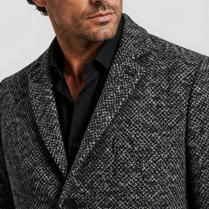 Heren Slim-Fit Wollen Jas Single-Breasted Overjas