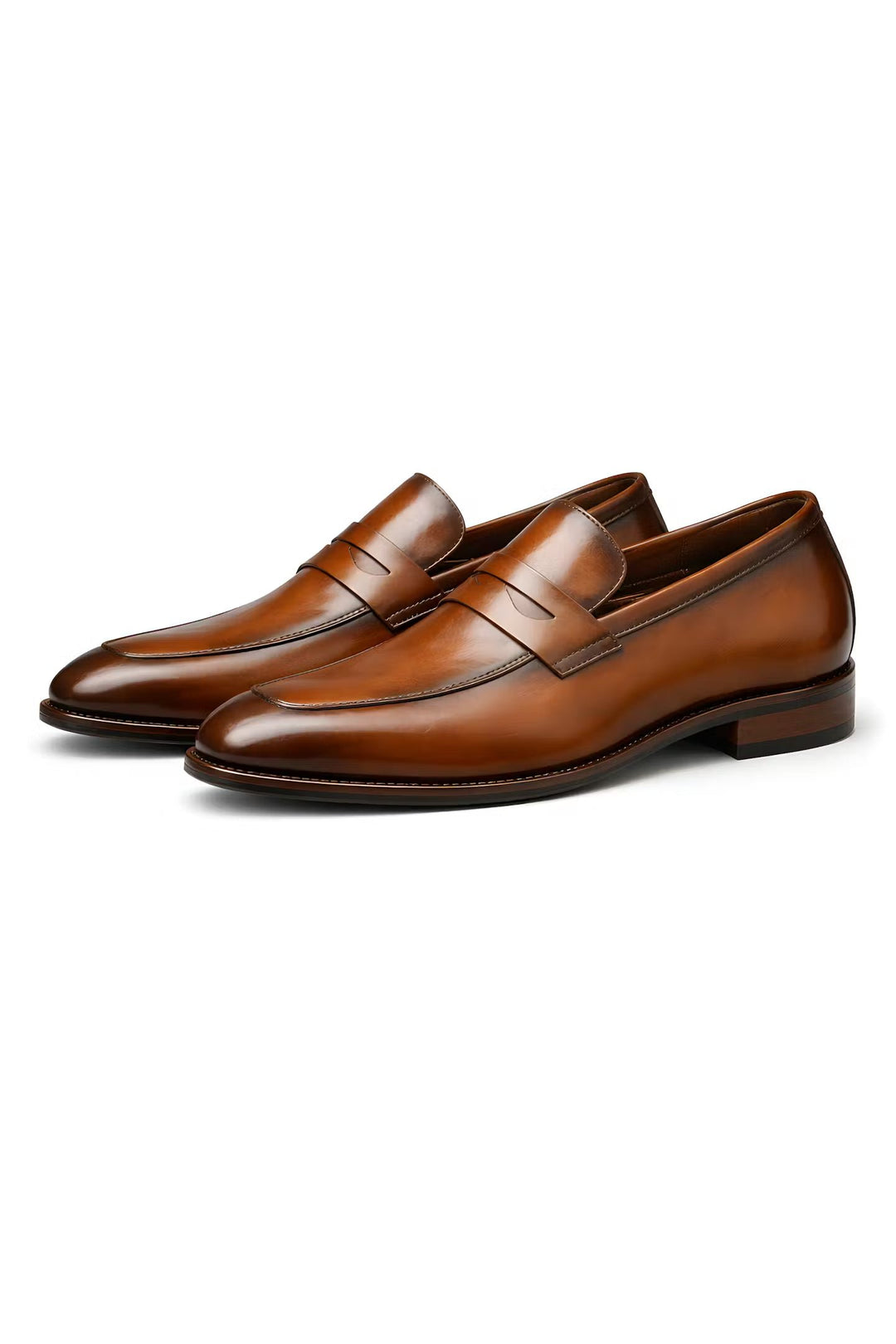 Heren Slip-On Penny Loafers Gepolijst Leren Look