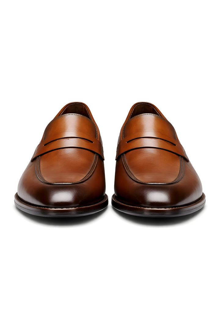 Heren Slip-On Penny Loafers Gepolijst Leren Look