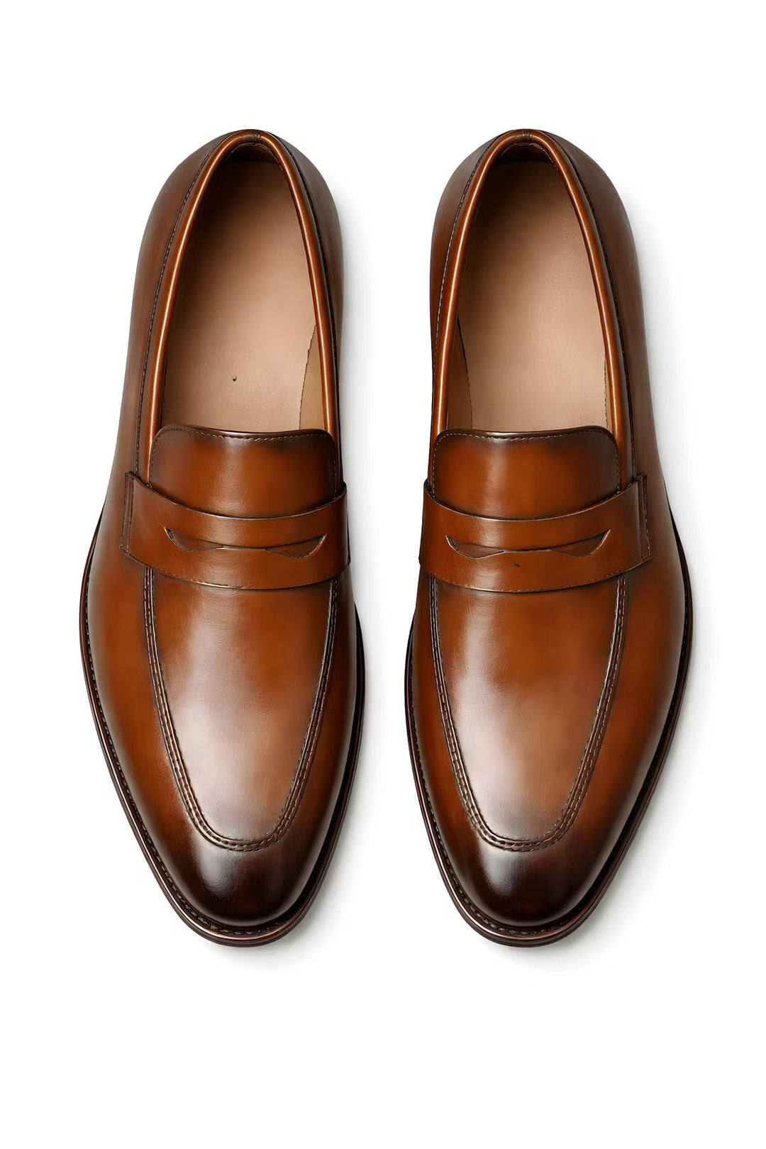 Heren Slip-On Penny Loafers Gepolijst Leren Look