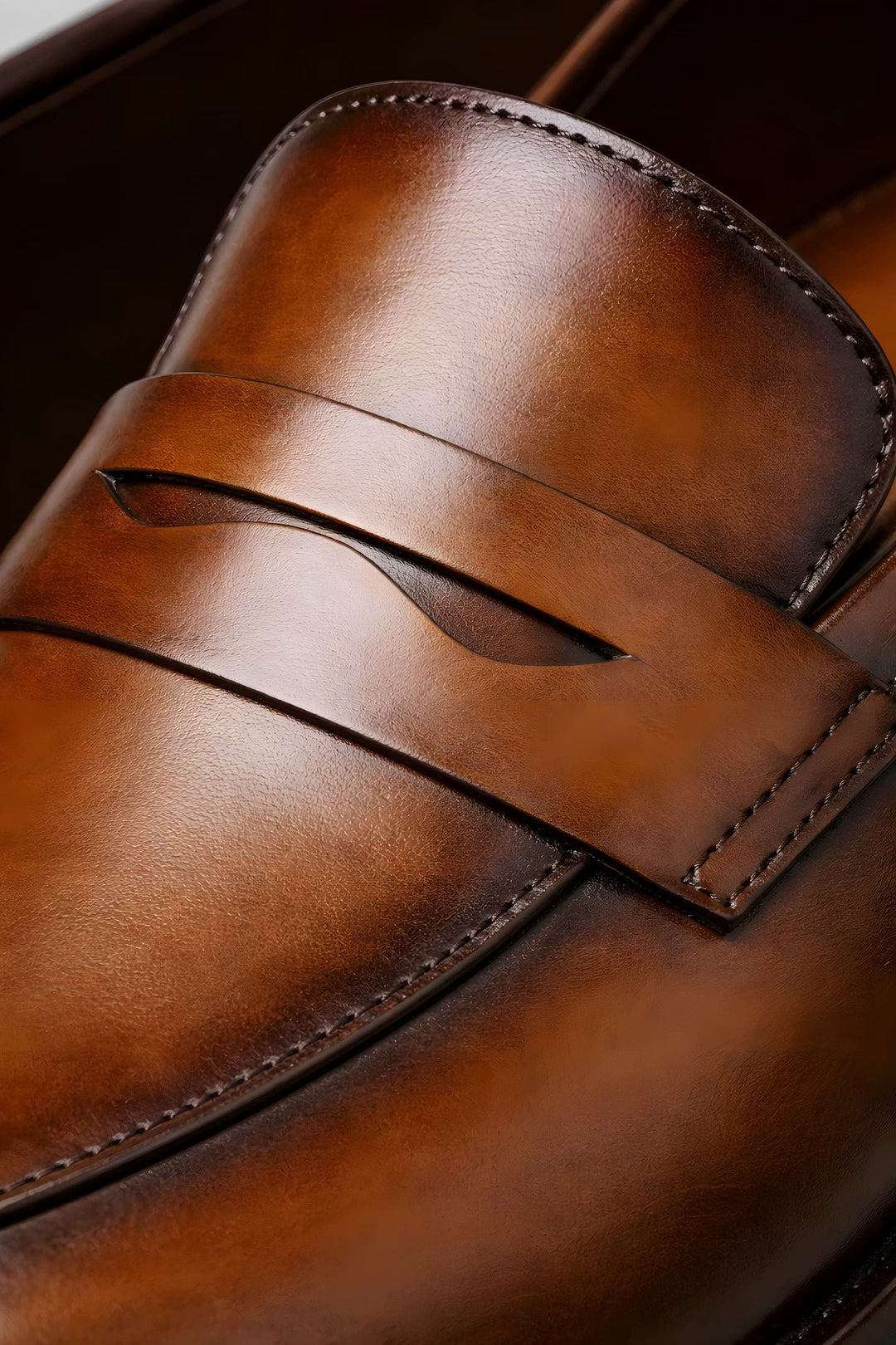 Heren Slip-On Penny Loafers Gepolijst Leren Look