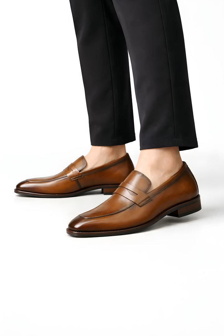 Heren Slip-On Penny Loafers Gepolijst Leren Look