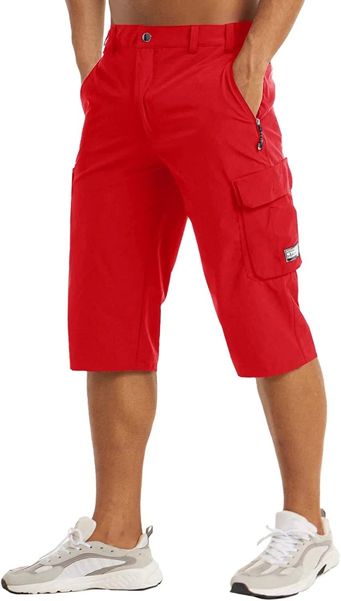 Heren Sneldrogende Tactische Cargo Shorts - Rood