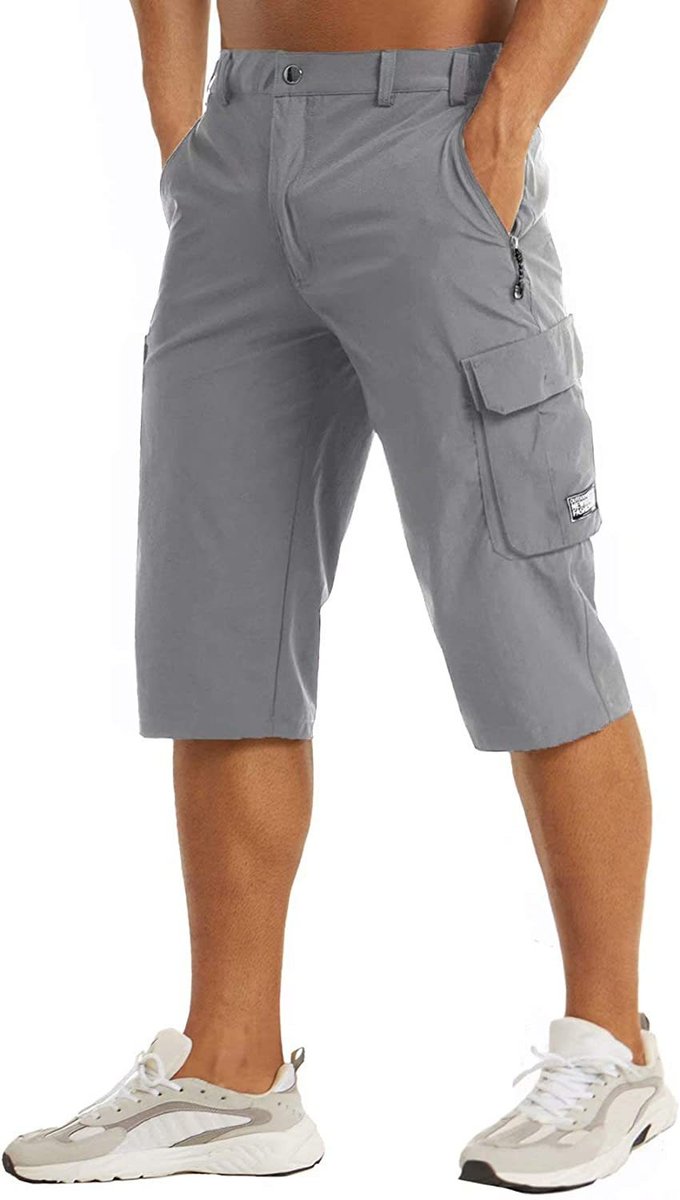 Heren Sneldrogende Tactische Cargo Shorts - Grijs