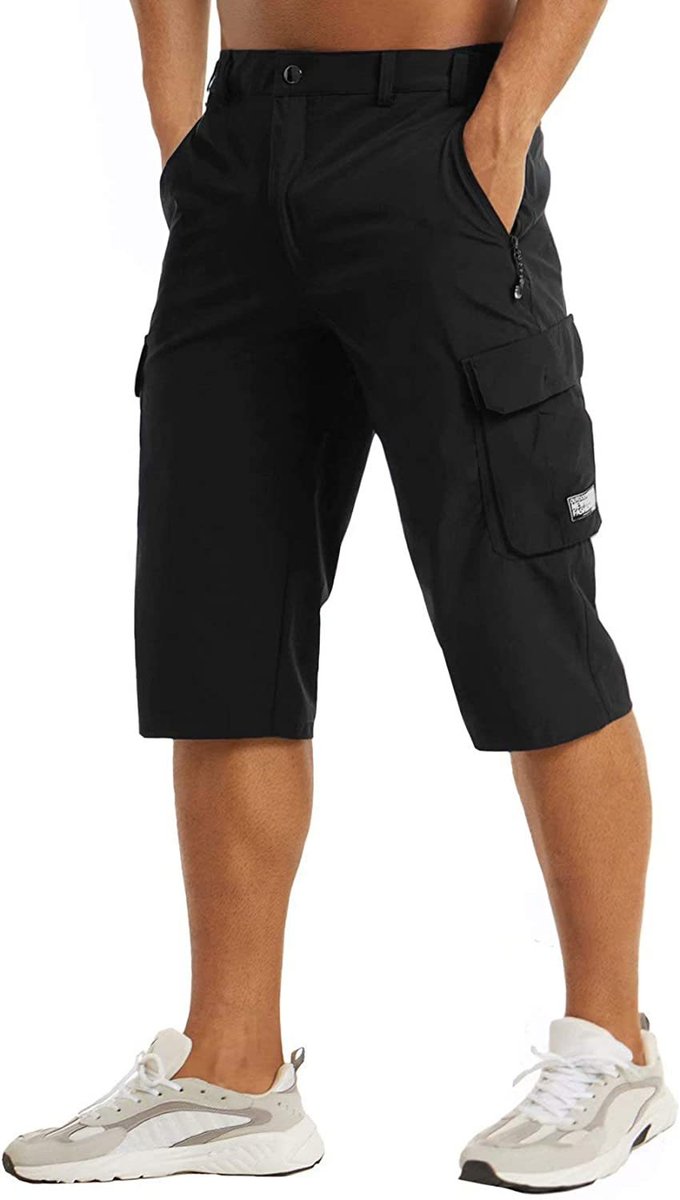 Heren Sneldrogende Tactische Cargo Shorts - Zwart