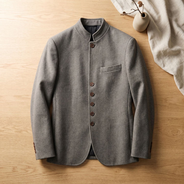 Heren Staande Kraag Knoop Winterjas Relaxed Fit
