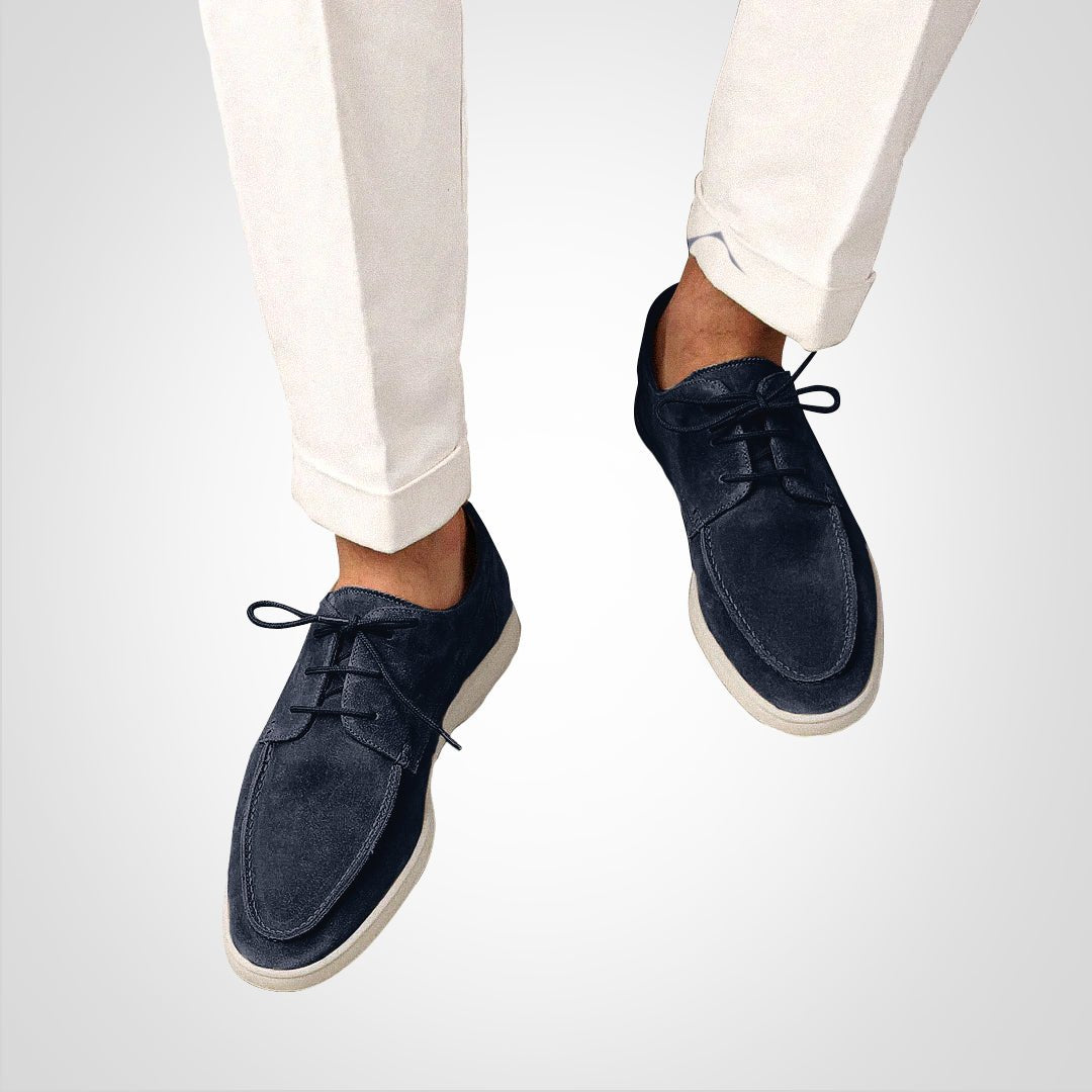 Heren Suède Veter Loafers Bootschoen Platte Zool