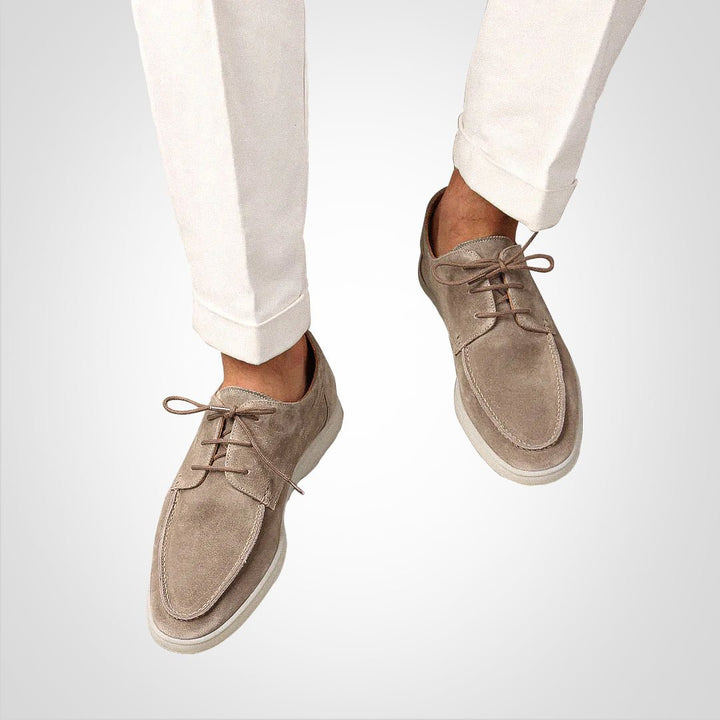Heren Suède Veter Loafers Bootschoen Platte Zool