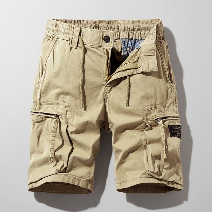 Heren Tactical Cargo Short Elastische Taille Meerdere Zakken - Khaki