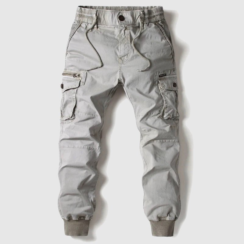 Heren Tactische Cargo Jogger Broek Elastische Taille - Grey