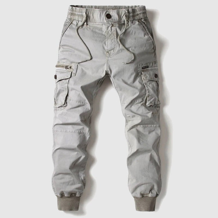 Heren Tactische Cargo Jogger Broek Elastische Taille - Grey