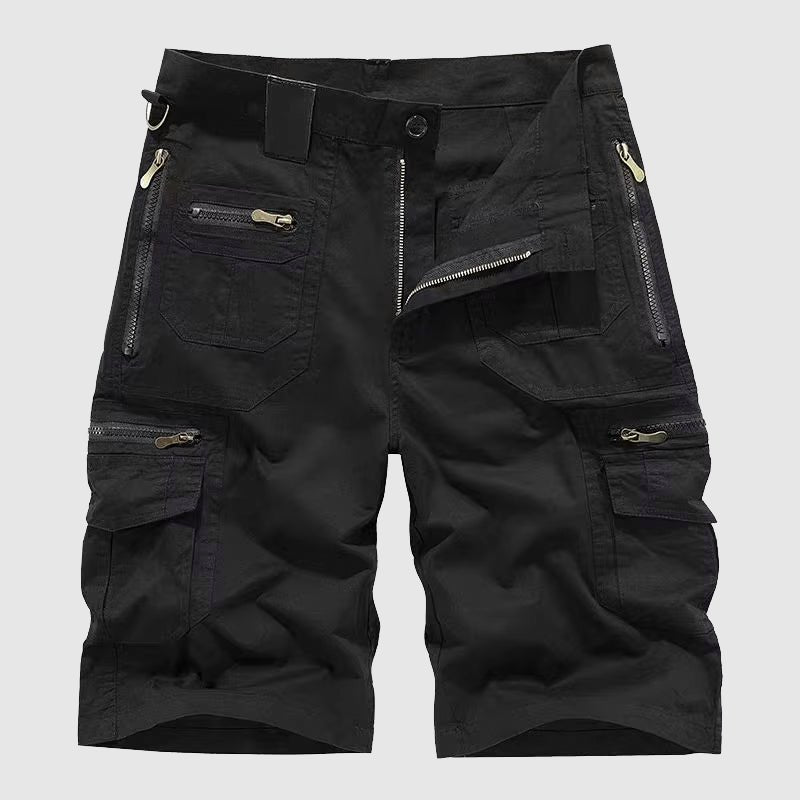 Heren Tactische Cargo Short Multi-Pocket Rits - Black
