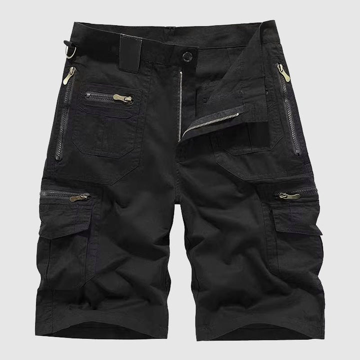 Heren Tactische Cargo Short Multi-Pocket Rits - Black