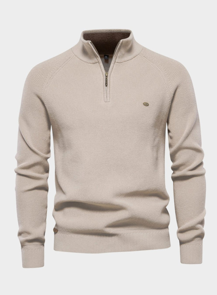 Heren Trui Half Zip Opstaande Kraag Gebreide Quarter-Zip Pullover