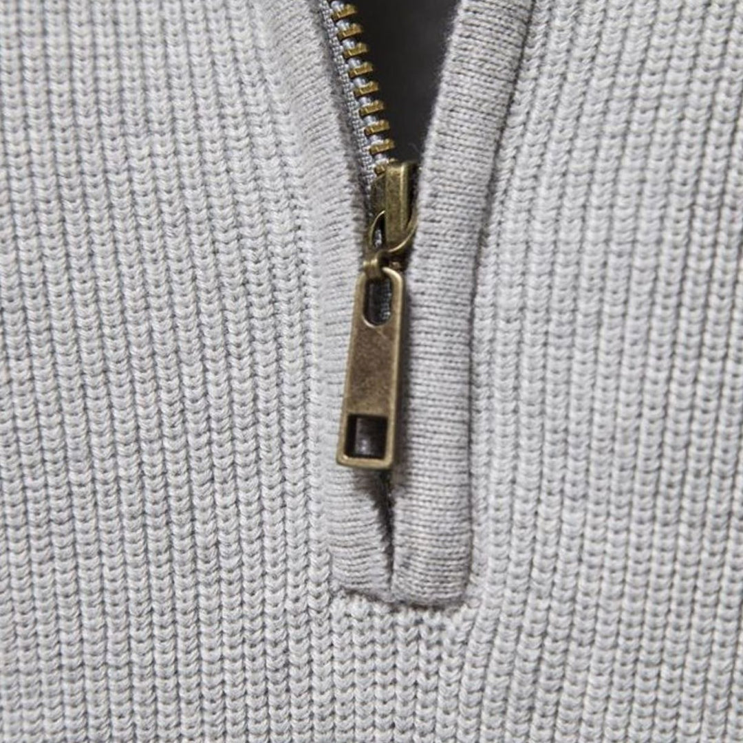 Heren Trui Half Zip Opstaande Kraag Gebreide Quarter-Zip Pullover