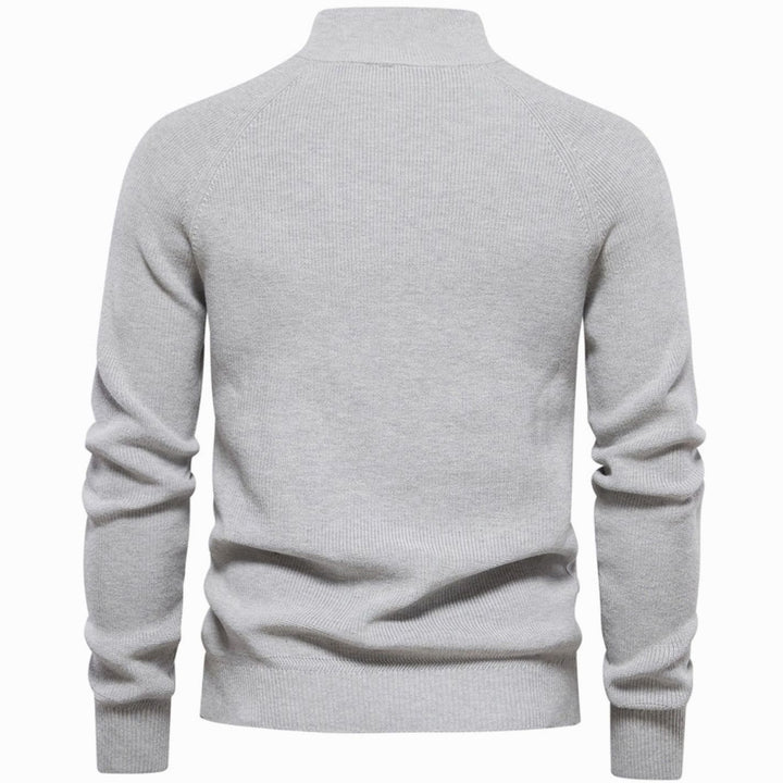 Heren Trui Half Zip Opstaande Kraag Gebreide Quarter-Zip Pullover