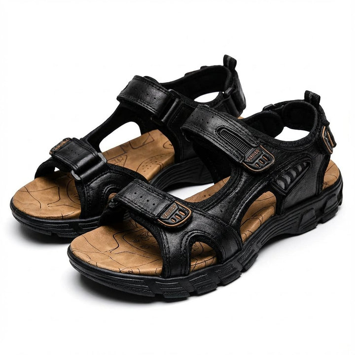 Heren Unisex Velcro Trekkingsandalen Robuuste Grip Zool - Negro