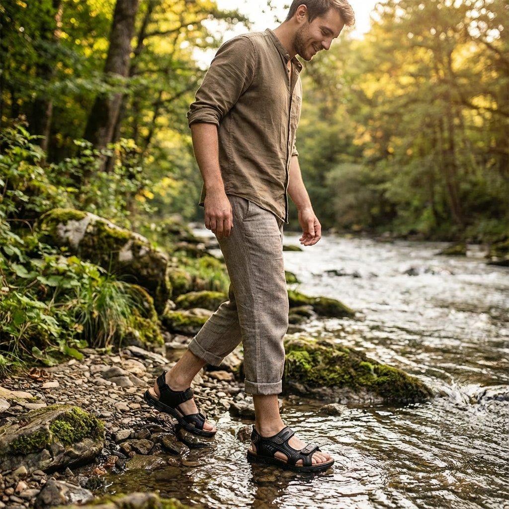 Heren Unisex Velcro Trekkingsandalen Robuuste Grip Zool