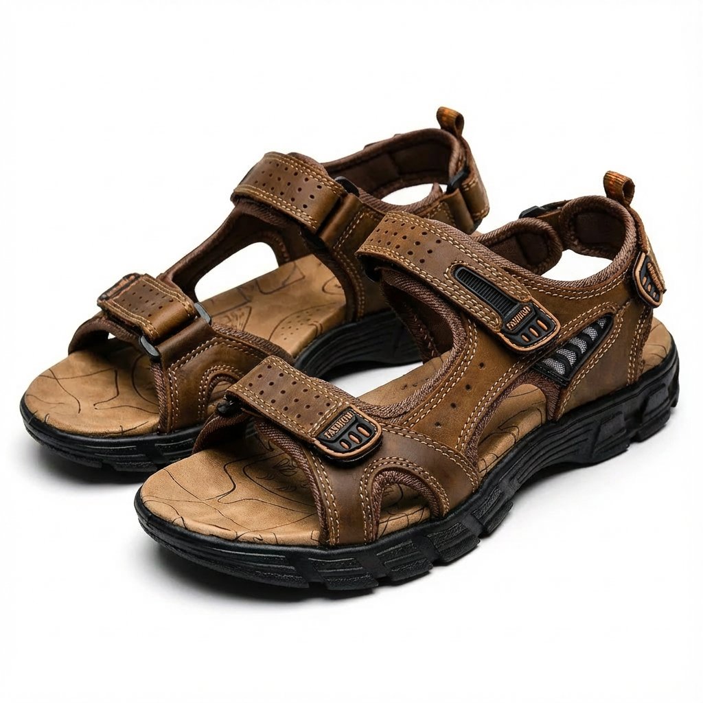 Heren Unisex Velcro Trekkingsandalen Robuuste Grip Zool - Marrón