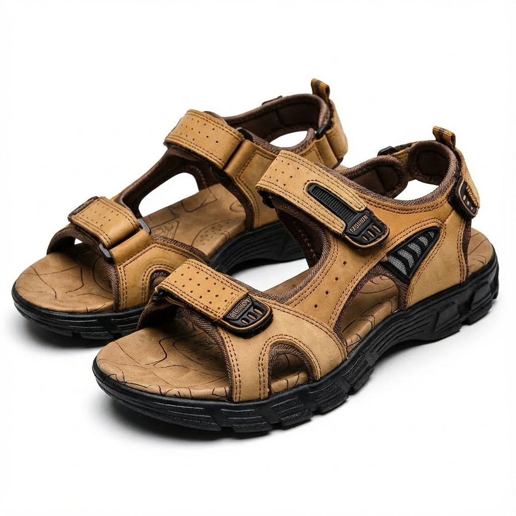 Heren Unisex Velcro Trekkingsandalen Robuuste Grip Zool - Marrón claro