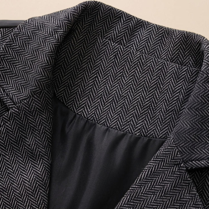 Heren Visgraat Gilet met Revers en Knoopsluiting