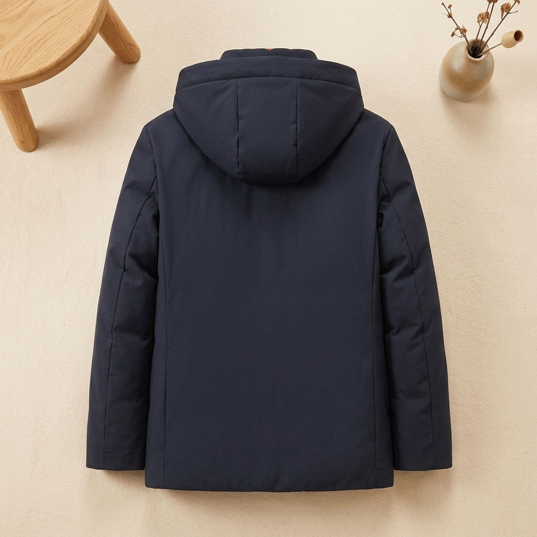 Heren Winterjas met Fleece Voering Capuchon Longline Coat