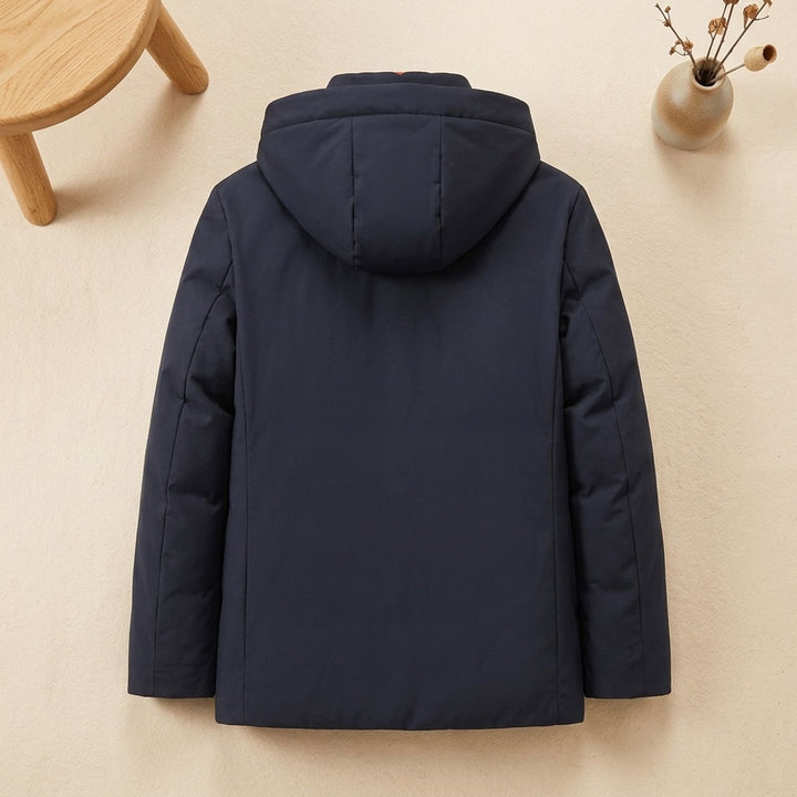 Heren Winterjas met Fleece Voering Capuchon Longline Coat