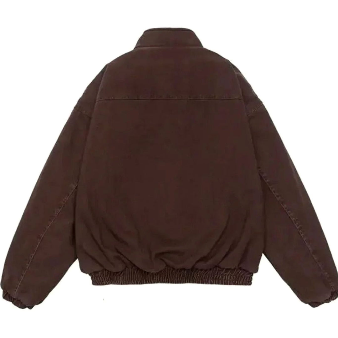 Heren Winterjas Ritsluiting Fleece Kraag Oversized Bomberjas