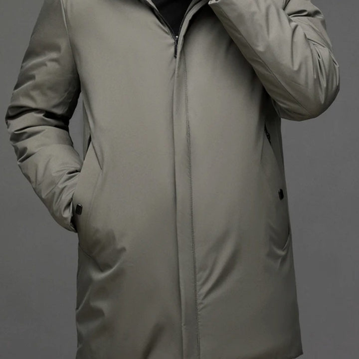 Heren Winterjas Waterdichte Capuchon Regular-Fit Lange Jas