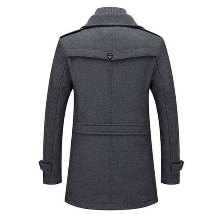 Heren Wollen Wintermantel Tweedelig Klassiek Wol Blend