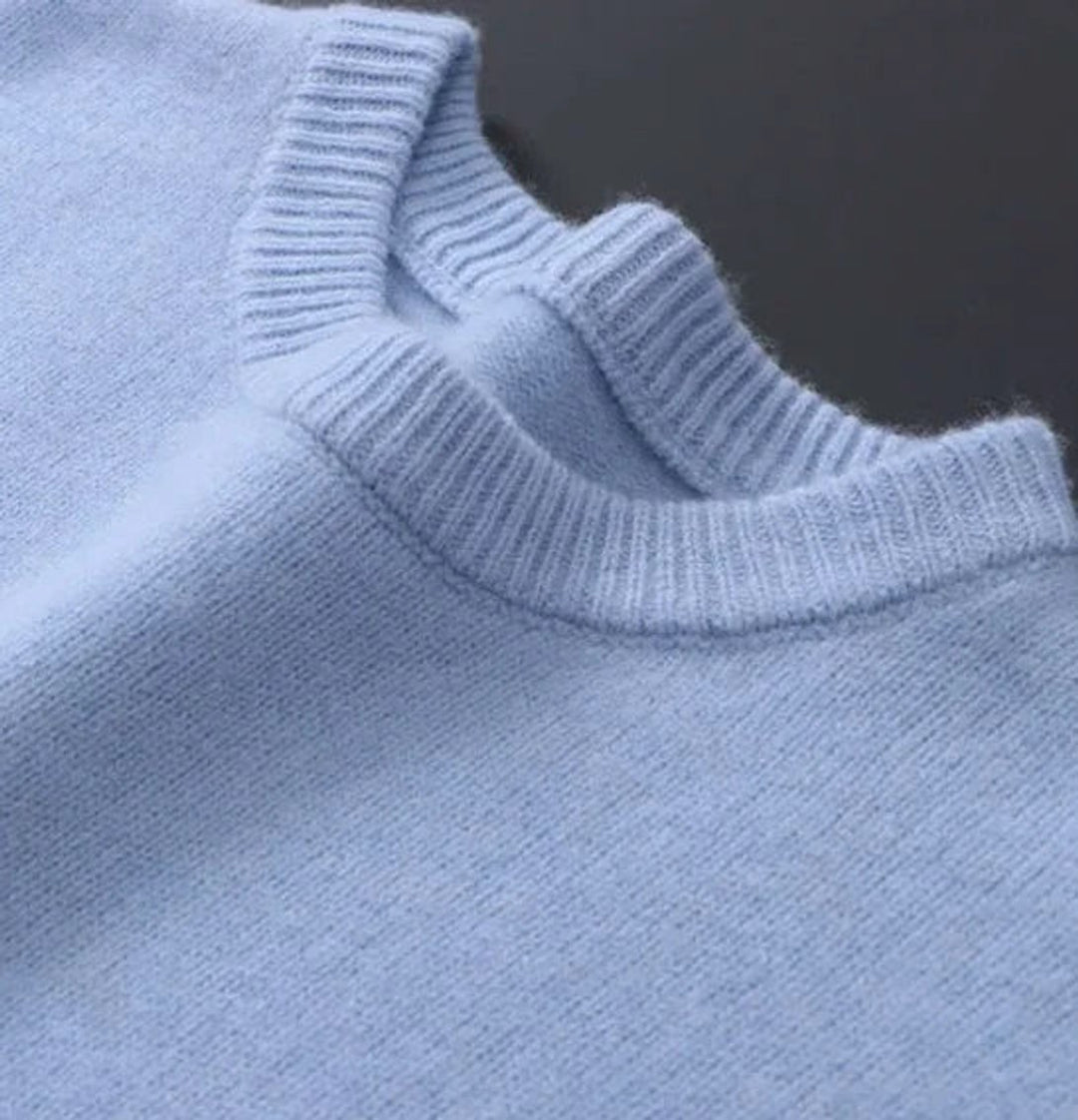 Heren Zachte Mohair Gebreide Trui Ronde Hals Pullover