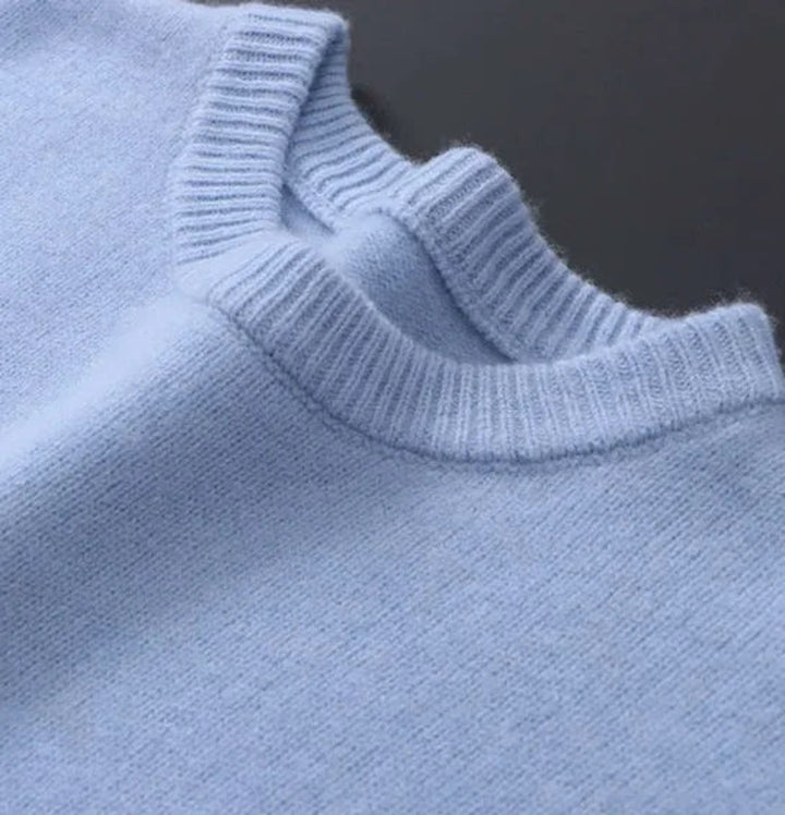 Heren Zachte Mohair Gebreide Trui Ronde Hals Pullover