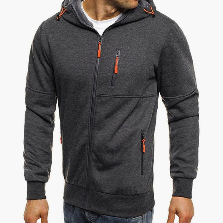 Herren Kapuzenpullover mit Reißverschluss locker geschnitten atmungsaktiv
