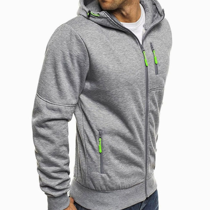 Herren Kapuzenpullover mit Reißverschluss locker geschnitten atmungsaktiv