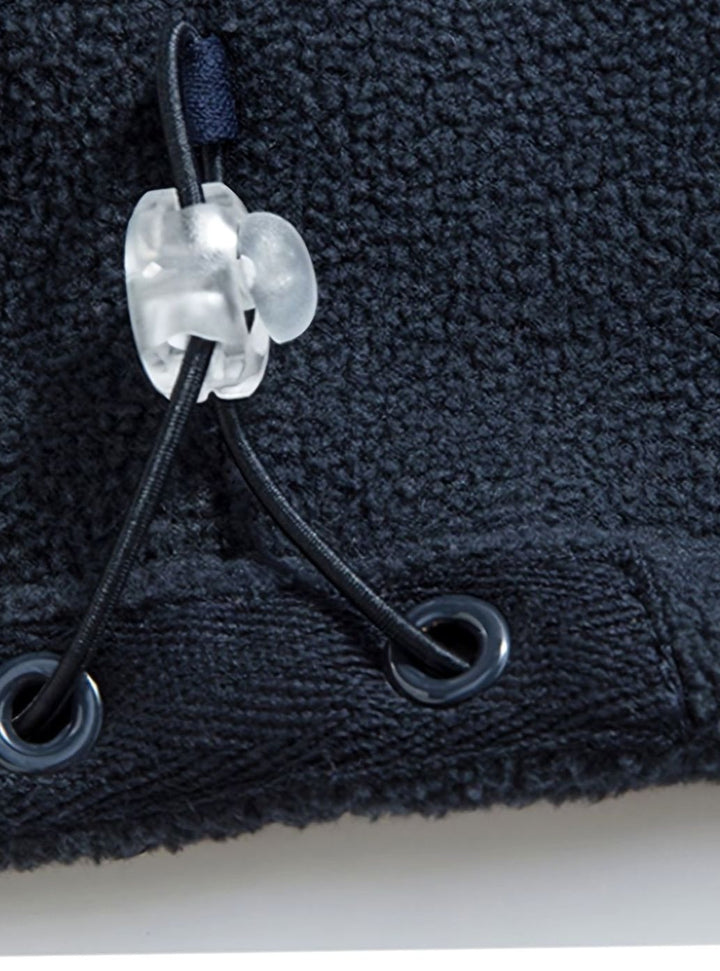 Herren Outdoor Fleece-Jacke mit Reißverschluss Stehkragen Innenfutter